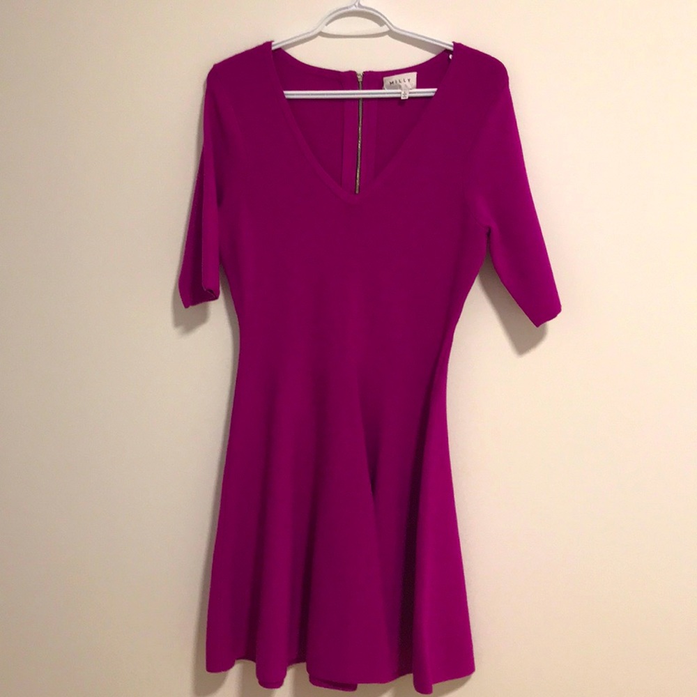 MILLY V-Neck Knit Dress